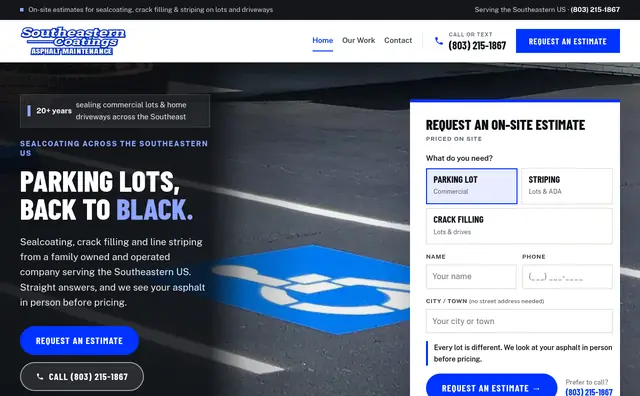 Southeastern Coatings website homepage